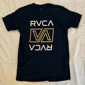 RVCA Navy Blue Logo Graphic Tee Shirt Skate Surf Men sz M Medium
